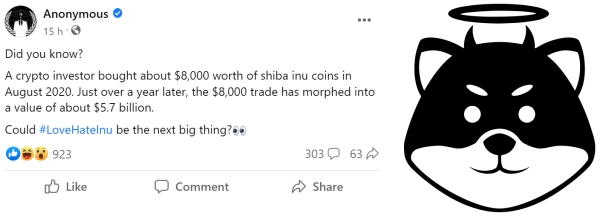 
 В Facebook признали Love Hate Inu лучшим проектом для покупки: возможно, это новый Shiba Inu                        