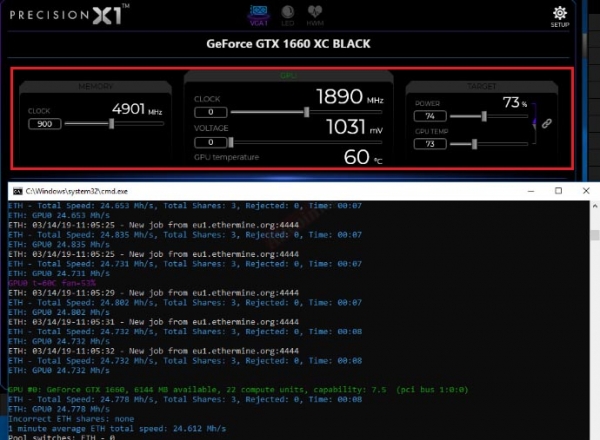 
 Майнинг на Geforce GTX 1660, 1660 Ti и 1660 SUPER: настройка, хешрейт